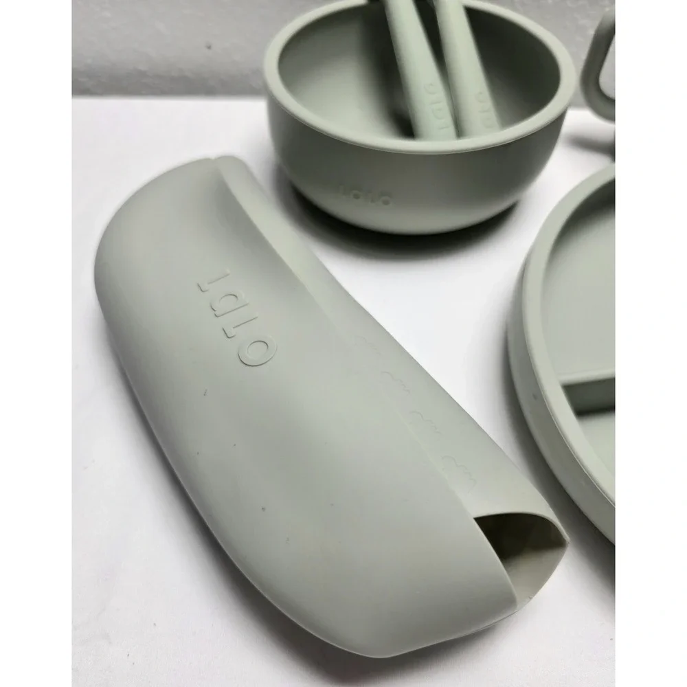 Lalo 6pc Silicone First Bites Full Kit Feeding Set - Sage